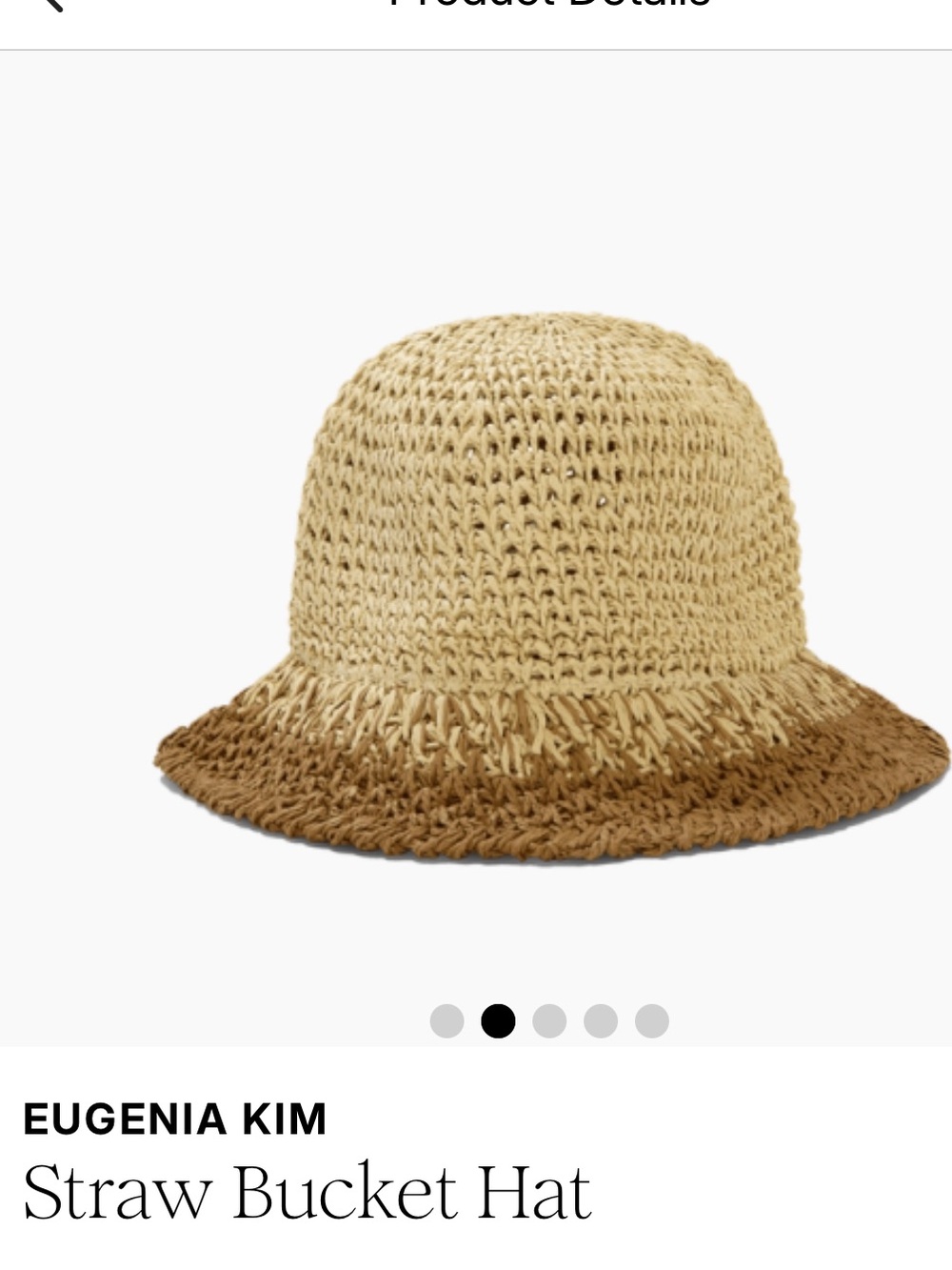 Eugenia Kim Two-Tone Straw Bucket Hat - Beige & Brown - Picture 2 of 6